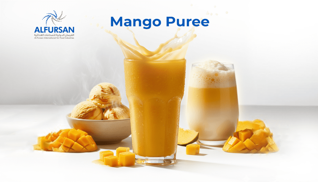Mango puree by Al Fursan International for Food Industries used in juice, dairy, and ice cream applications