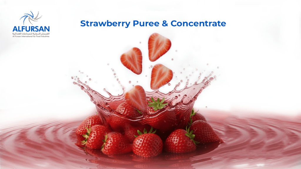 Al Fursan high quality strawberry puree and concentrate 7% Brix