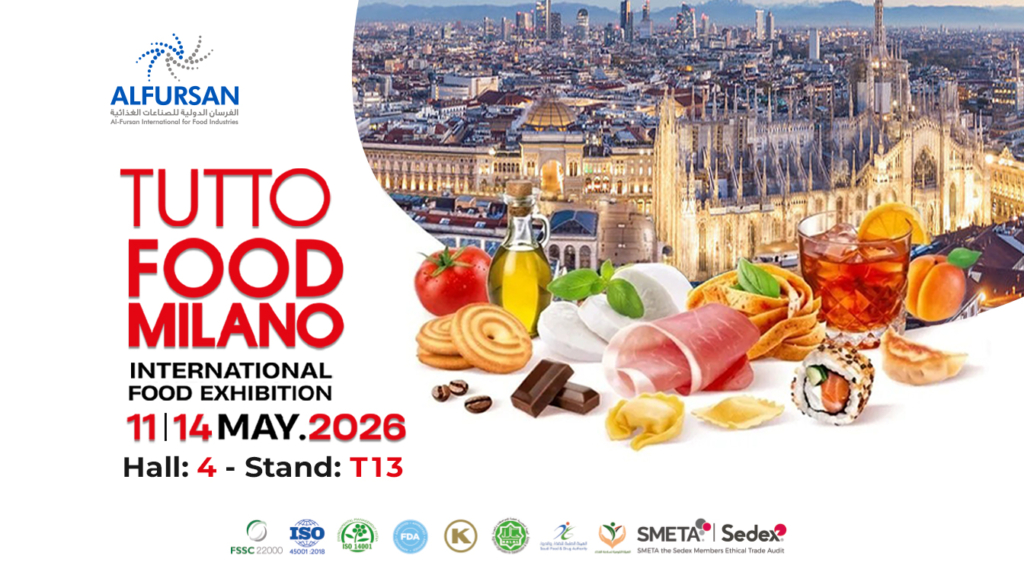 Tutto Food Milano 2026 – International Food Exhibition | 11–14 May, Milan Tutto Food Milano 2026 banner featuring the Milan cityscape with the Duomo Cathedral, surrounded by fresh food products including tomatoes, mozzarella, prosciutto, olive oil, chocolates, and citrus fruits