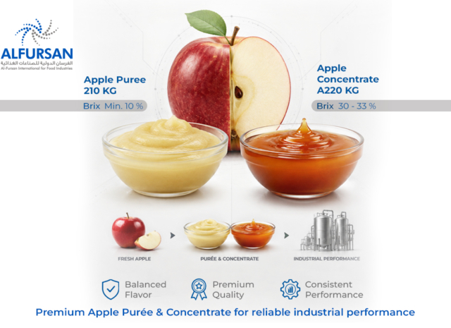 Apple Puree and Concentrate Manufacturer in Egypt: Trusted Bulk Supply at Brix 10–33%